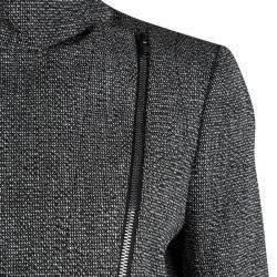 Pre Owned Joseph Tricolor Techno Tweed Zip Detail Preston Long Coat M