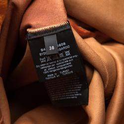 Pre Owned Joseph Orange Fur Kangaroo Skin Zip Front Sydney Coat M