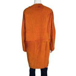 Joseph Orange Fur Kangaroo Skin Zip Front Sydney Coat M