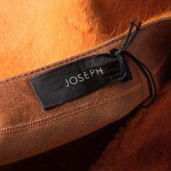 Joseph Orange Fur Kangaroo Skin Zip Front Sydney Coat M