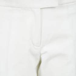 Joseph Off White New Cotton Compact Finley Regular Fit Trousers L