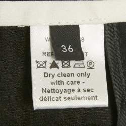 Pre Owned Joseph Black Matt Reptile Jacquard Silk Trousers S