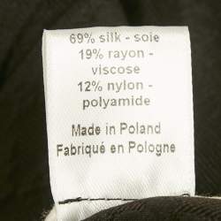 Pre Owned Joseph Black Matt Reptile Jacquard Silk Trousers S