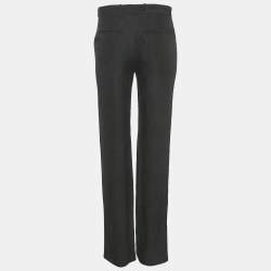 Pre Owned Joseph Black Matt Reptile Jacquard Silk Trousers S