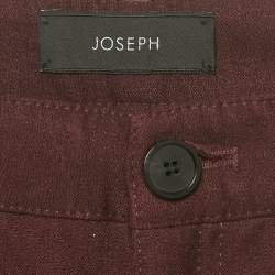 Pre Owned Joseph Burgundy Stretch Gabardine Nino Pants S
