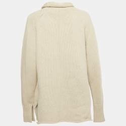 Pre Owned Joseph Beige Rib Knit Turtle Neck Sweater M