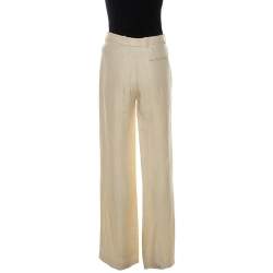 Joseph Beige Linen Wide Leg Ferguson Pants S