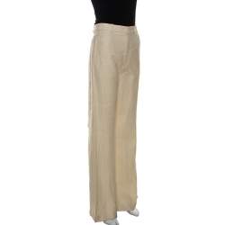 Joseph Beige Linen Wide Leg Ferguson Pants S