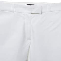 Joseph White Cotton Blend Bing Court Cropped Stretch Trousers S