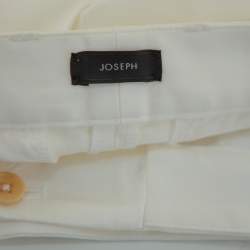 Joseph White Cotton Blend Bing Court Cropped Stretch Trousers S