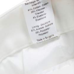 Joseph White Cotton Blend Bing Court Cropped Stretch Trousers S