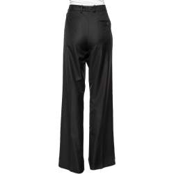Joseph Black Wool Rocker- Super 100 Wide Leg Pants L 