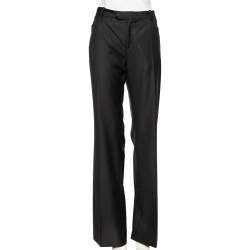 Joseph Black Wool Rocker- Super 100 Wide Leg Pants L 