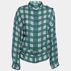 Joseph Green Check Silk Lightweight Belted Jacket M
