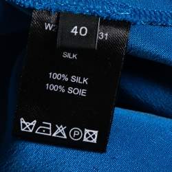 Joseph Blue Silk Hala Midi Skirt M