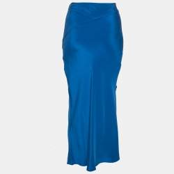 Joseph Blue Silk Hala Midi Skirt M