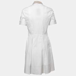 Joseph Cream Cotton Pleated Shirt Dress M