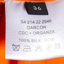 Joseph Orange Silk & Organza Pocket Shirt S