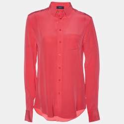 مملوكة مسبقًا Joseph Pink Silk Long Sleeve Shirt S