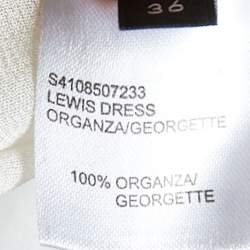 Pre Owned Joseph White Sequined Organza Overlay Lewis Dress S