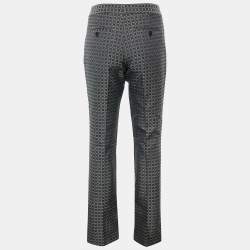 Pre Owned Joseph Black & Green Cravatte Jacquard Duke Trousers M