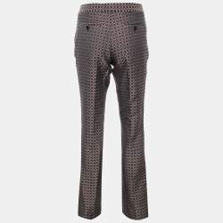 Pre Owned Joseph Black & Burgundy Cravatte Jacquard Duke Trousers M