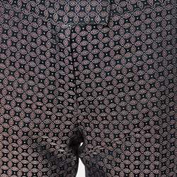 Pre Owned Joseph Black & Burgundy Cravatte Jacquard Duke Trousers M