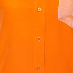 مملوكة مسبقًا Joseph Orange Silk & Organza Pocket Shirt M