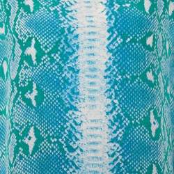 Joseph Blue Snake Printed Silk Shift Dress M
