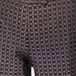 Pre Owned Joseph Black & Burgundy Cravatte Jacquard Duke Trousers M