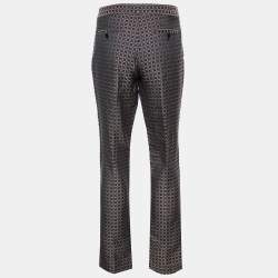 Pre Owned Joseph Black & Burgundy Cravatte Jacquard Duke Trousers M