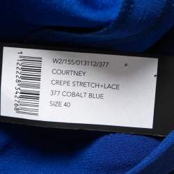 Joseph Blue Crepe & Lace Paneled Skirt M