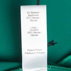 Pre Owned Joseph Green Stretch Crepe Puff Sleeve Midi Dress L