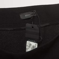 Joseph Black Lace and Stretch Crepe Pleated Courtney Skirt S