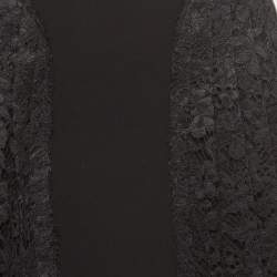 Joseph Black Lace and Stretch Crepe Pleated Courtney Skirt S