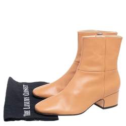 Pre Owned Joseph Tan Leather Chelsea Ankle Boots Size 39