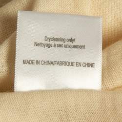 Joseph Cream Georgette and Wool Buttoned Cardigan L