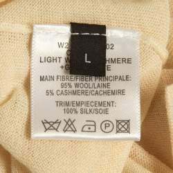 Joseph Cream Georgette and Wool Buttoned Cardigan L