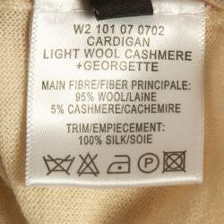 Joseph Cream Georgette and Wool Buttoned Cardigan L