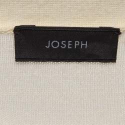 Joseph Cream Georgette and Wool Buttoned Cardigan L