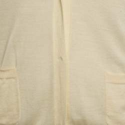 Joseph Cream Georgette and Wool Buttoned Cardigan L