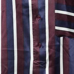 Joseph Multicolor Satin College Stripe Blouse S