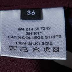 Joseph Multicolor Satin College Stripe Blouse S