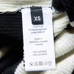مملوكة مسبقًا Joseph Black/White Stripe Cashmere High Neck Sweater XS