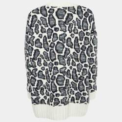Joseph Animal Patterned Jacquard Wool Round Neck Sweater S