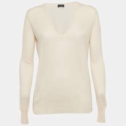 Joseph Pink Cashmere Knit V-Neck Sweater S