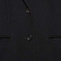 Joseph Black Wool & Cashmere Mid-Length Coat L