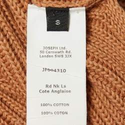 Joseph Brown Rib Knit Tie-Up Detail Sweater S