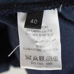 Joseph Navy Blue Stretch Gabardine Ankle Length Pants M