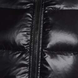 Pre Owned Joseph Black Synthetic Zip-Up Quilted Down Puffer Coat M